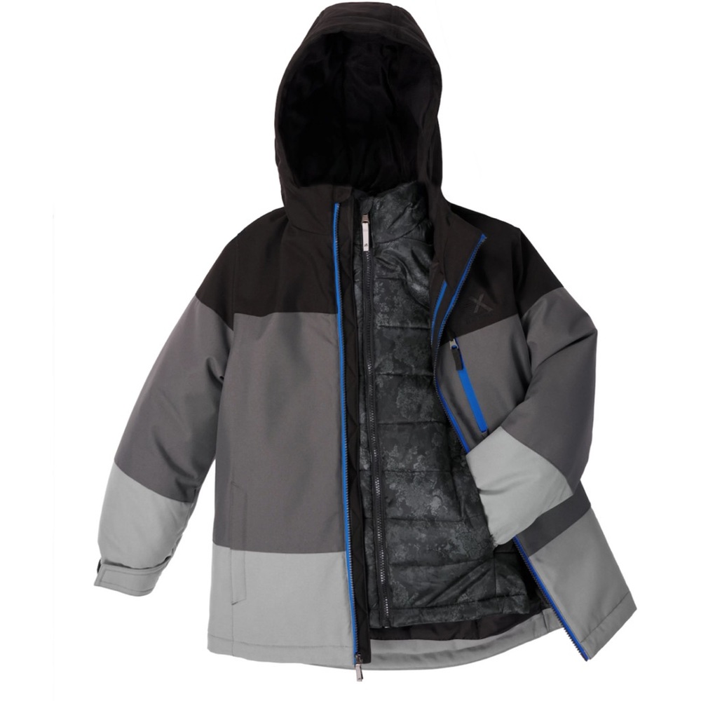 NEW Boys 4-20 ZeroXposur Supernova 3-in-1 System Jacket XL 14/16 iron gray /blue